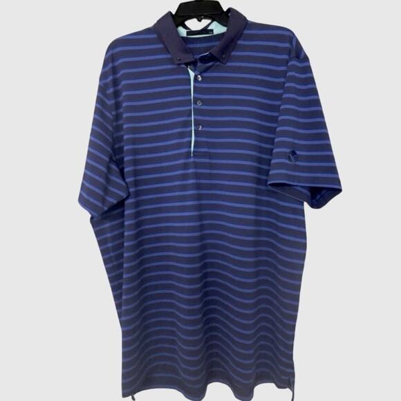 Greyson Blue Purple Striped Performance Golf Polo 2XL - Picture 1 of 8